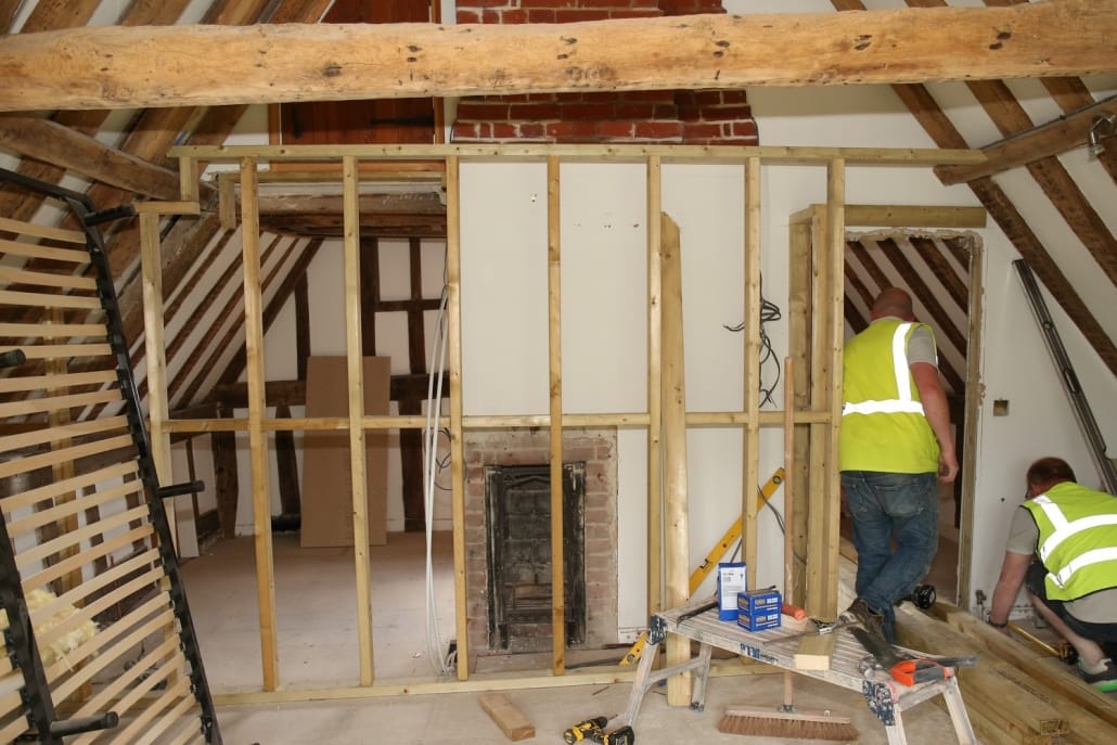 North Lodge - Master Bedroom Stud Walls - work in progress